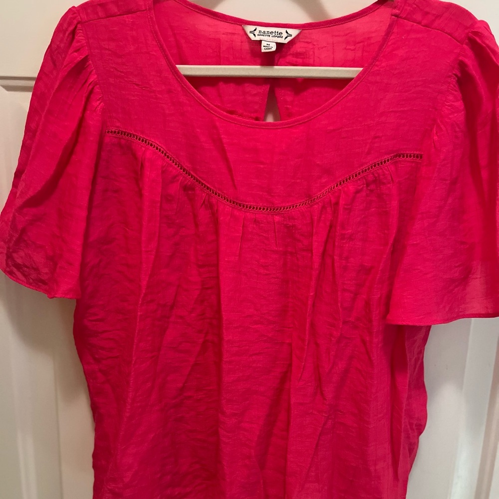 Nanette Lepore Vibrant Pink Blouse Medium